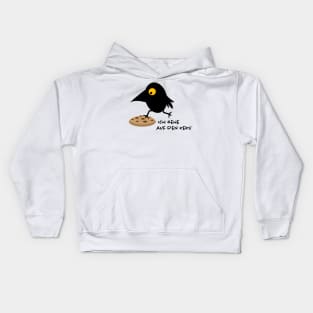 Funny raven and cookie Kids Hoodie